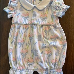 ISH Pastel Bunny and Floral Baby Romper